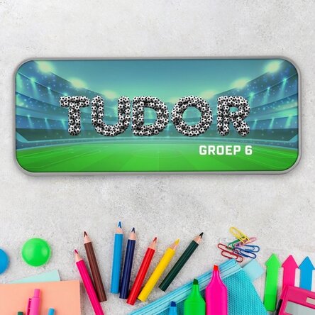 Gepersonaliseerd etui met naam - Voetbal