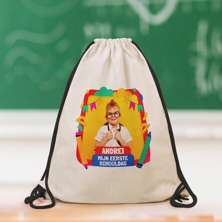 Gepersonaliseerde rugzak met een foto en naam - Mijn eerste schooldag