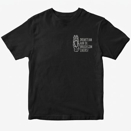 T-shirt met gepersonaliseerde tekst voor het vrijgezellenfeest - Het team van de bruidegom