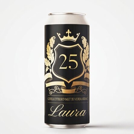 Bier in een blikje met gepersonaliseerde tekst - Royalty