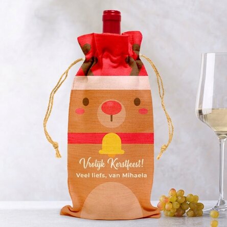 Gepersonaliseerd zakje voor een fles wijn - Ren
