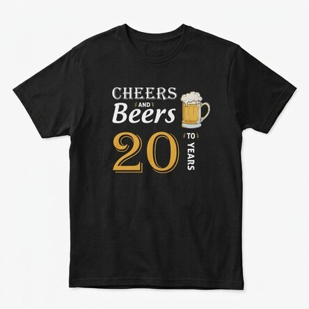 Katoenen T-shirt met gepersonaliseerde tekst - Cheers and Beers