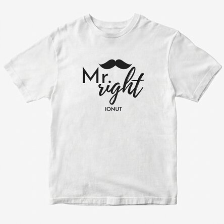Custom cotton T-shirt with text - Mr. Right