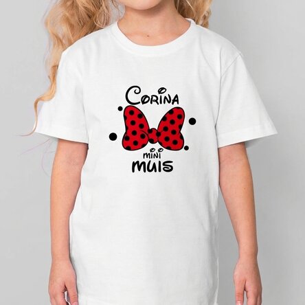Katoenen T-shirt voor kinderen, gepersonaliseerd met tekst - Mini Mouse