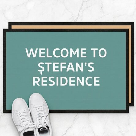 Op maat gemaakte deurmat met tekst - Welcome to my residence
