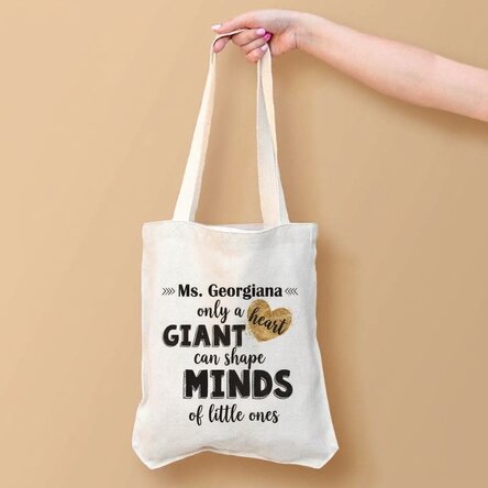 Personalised bag with text - Teacher's Heart