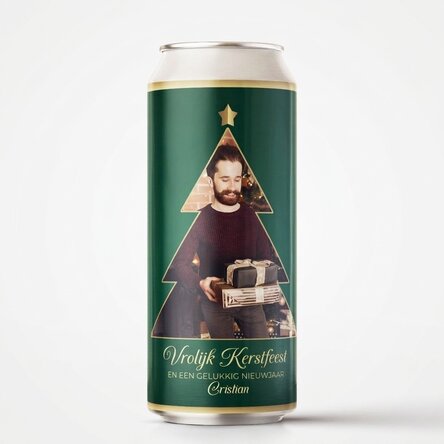 Bier in een op maat gemaakte blik met foto en tekst - Christmas Tree
