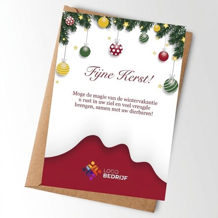 Gepersonaliseerde kaart met logo en tekst - Kerstkaart