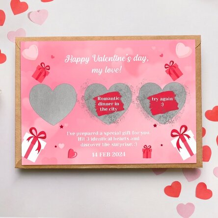 Personalised scratch card with message - Love