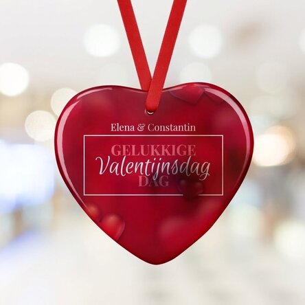 Gepersonaliseerd hartvormig sieraad met tekst - Love & Hearts