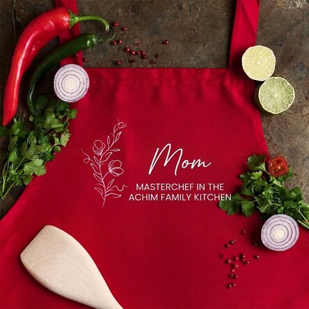 Personalised apron with text - Floral