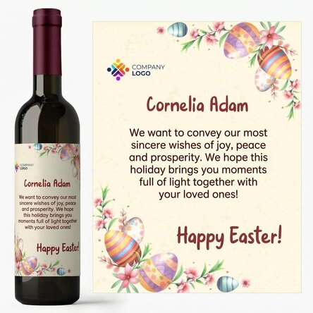Personalised wine with logo and message - Easter eggs