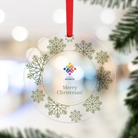 Ronde, gepersonaliseerde sieraden met logo en tekst - Merry Christmas!