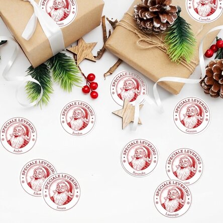 Set van 12 gepersonaliseerde stickers (zelfklevende etiketten) met naam - Speciale levering