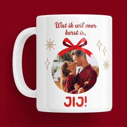 Gepersonaliseerde mok met tekst en foto's - What I want for Christmas