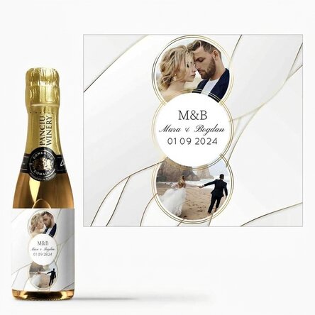 Mini-flesje mousserende wijn, gepersonaliseerd met foto en tekst - Together