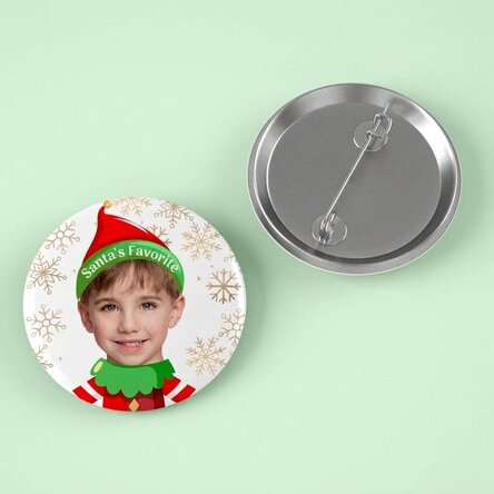 Personalised badge with photo - Santa's favourite