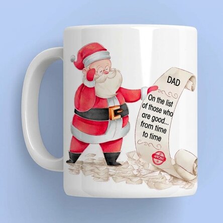 Gepersonaliseerde beker met tekst en foto - De lijst van de kerstman