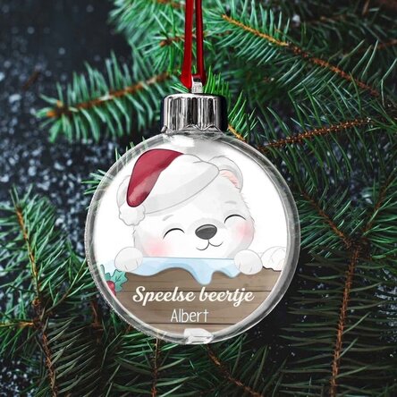 Gepersonaliseerde kerstbal met boodschap - Kerstdiertjes