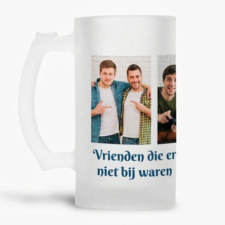 Gepersonaliseerde bierpul met 4 foto’s en tekst