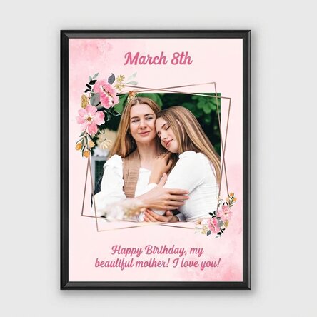 Personalised picture frame with a photo and message - 8 March