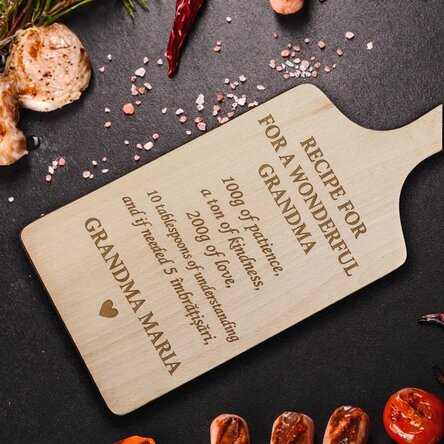 Personalised chopping board with message - Recipe