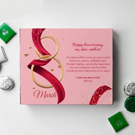 Personalised box of chocolates with message - 8 March