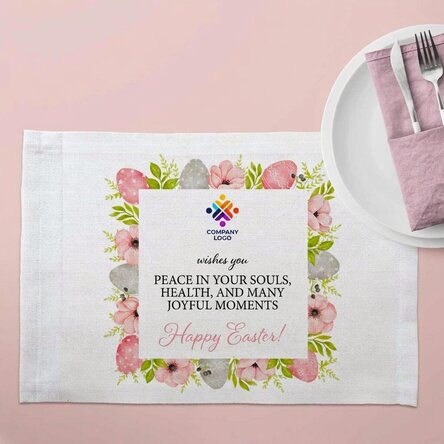 Personalised plate holder with logo and text - Happy pasta!