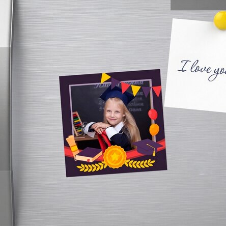 Personalised 10x10 magnet with photo - Graduation
