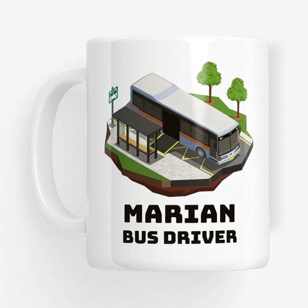 Personalised mug with text for drivers - Bus driver