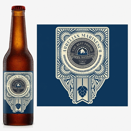 Personalised beer with message - Vintage Hop