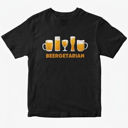 Custom cotton T-shirt with text - Beergetarian