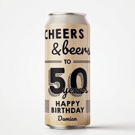 Bier in een blikje met gepersonaliseerde tekst - Cheers & Beers