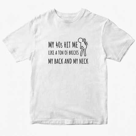 Katoenen T-shirt met gepersonaliseerde tekst - Age pain
