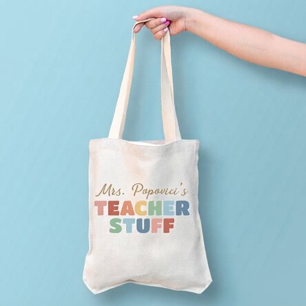 Personalised bag with text - Teacher's Stuff