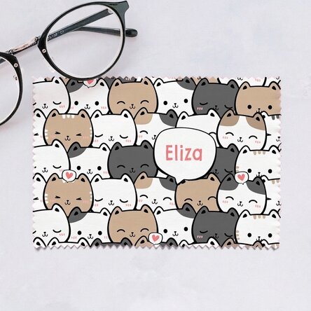 Gepersonaliseerd schoonmaakdoekje voor schermen/brillen - Cute cats