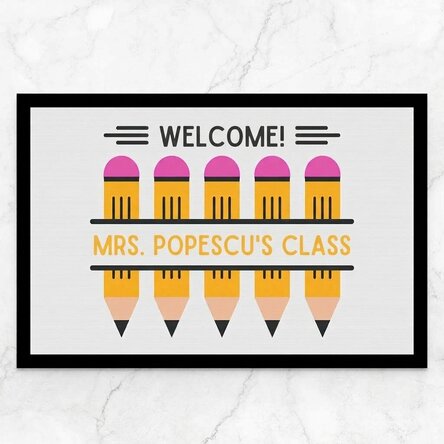 Personalised entrance mat with message - Pencils