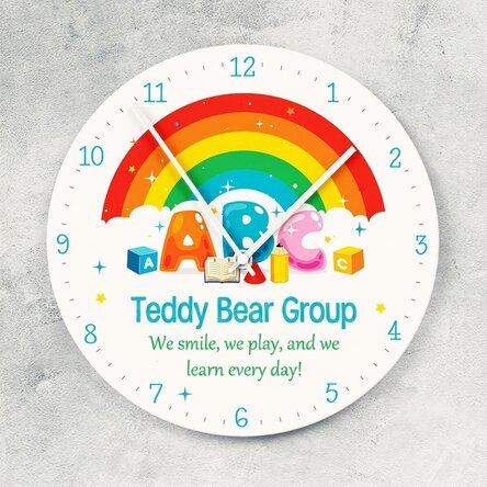 Personalised clock with text - Kindergarten