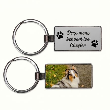 Gepersonaliseerde sleutelhanger met foto en tekst - Dieren