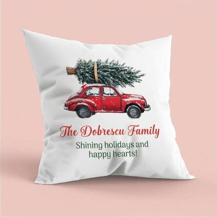 Gepersonaliseerd kussen met tekst - Vintage Christmas