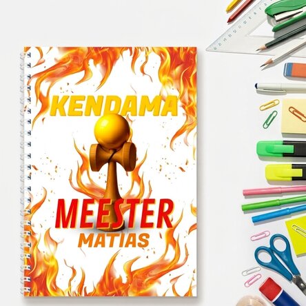 Gepersonaliseerde notitieboekje met tekst - Kendama Master