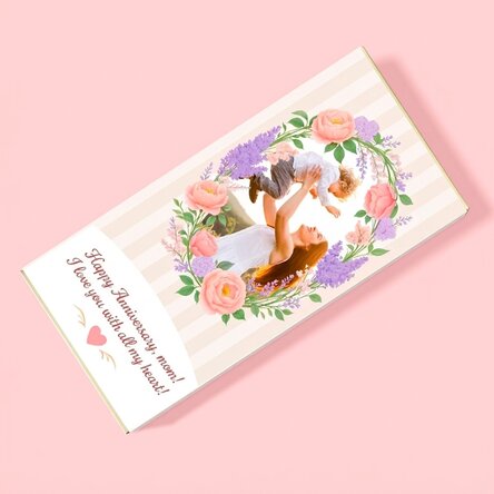 Personalised chocolate with text and photo - Mum