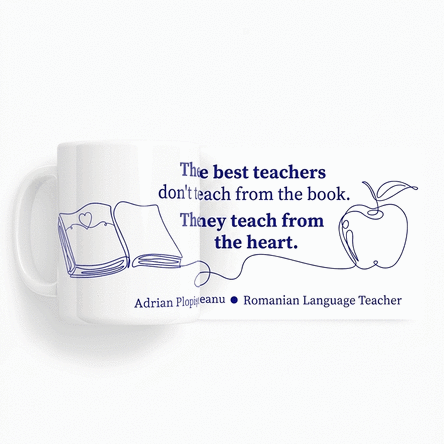 Personalised mug with text for teachers