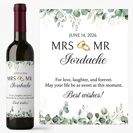 Wijn met gepersonaliseerde boodschap - Mrs & Mr