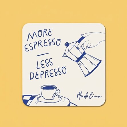 Glashouder met naam erop - More espresso