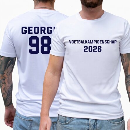 Gepersonaliseerd sportshirt met tekst aan beide kanten