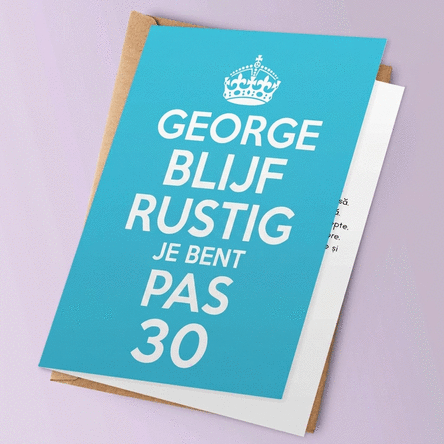 Gepersonaliseerde wenskaart - BLIJF RUSTIG