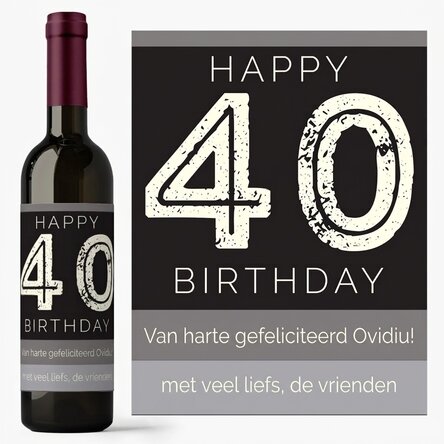 Gepersonaliseerde wijn - Happy Birthday
