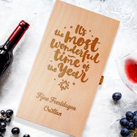 Gepersonaliseerde wijnkist voor twee flessen - It's the most wonderful time