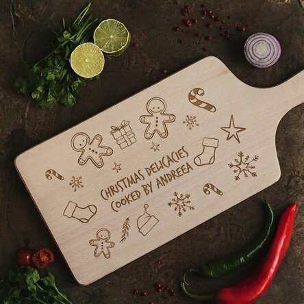 Customised chopping board - Christmas treats